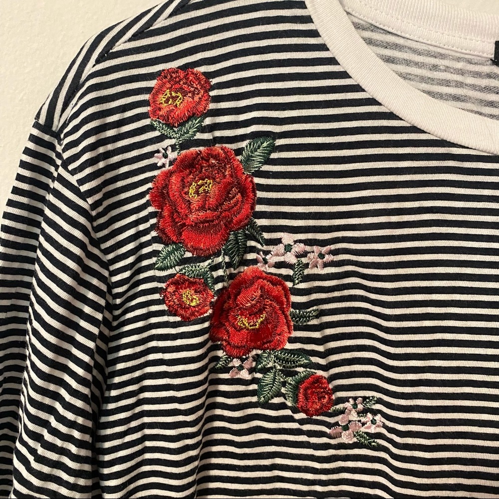 Forever 21 Embroidered Striped Shirt - Picture 4 of 6